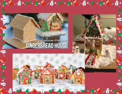 image of gingerbread houses made from graham crackers and candy 