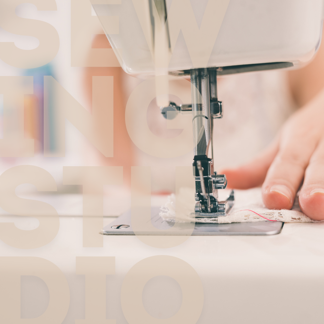 Sewing machine in use